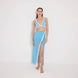 Pina Blue/White Asymmetric Gold Button Maxi Skirt | Moeva | Beachwear Skirts | Each week unveils new pieces—luxury swimwear, fluid resort silhouettes, and elevated summer-to-evening essentials designed to carry you from coastal escapes to city nights.