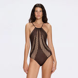 Provence Halter Neck Knitted Brown Swimsuit | Moeva | Swimsuit | Each week unveils new pieces—luxury swimwear, fluid resort silhouettes, and elevated summer-to-evening essentials designed to carry you from coastal escapes to city nights.