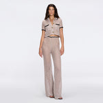 Ramatuelle Knitted Shirt-Style Gold Buttoned Grey-Black Crop Top | Moeva | Crop Top | Each week unveils new pieces—luxury swimwear, fluid resort silhouettes, and elevated summer-to-evening essentials designed to carry you from coastal escapes to city nights.