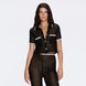 Ramatuelle Knitted Shirt-Style Gold Buttoned Black-Grey Crop Top | Moeva | Crop Top | Each week unveils new pieces—luxury swimwear, fluid resort silhouettes, and elevated summer-to-evening essentials designed to carry you from coastal escapes to city nights.