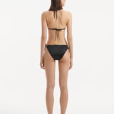 Rhea Black Triangle Side Tie Satin Bikini Set | Moeva | Bikini Set | Each week unveils new pieces—luxury swimwear, fluid resort silhouettes, and elevated summer-to-evening essentials designed to carry you from coastal escapes to city nights.