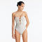 Rhodes Silver Bandeau Cut-Out Swimsuit | Moeva | Swimsuit | Each week unveils new pieces—luxury swimwear, fluid resort silhouettes, and elevated summer-to-evening essentials designed to carry you from coastal escapes to city nights.