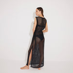Roma Black Knit Belted Maxi Dress | Moeva | Beachwear Dresses | Each week unveils new pieces—luxury swimwear, fluid resort silhouettes, and elevated summer-to-evening essentials designed to carry you from coastal escapes to city nights.