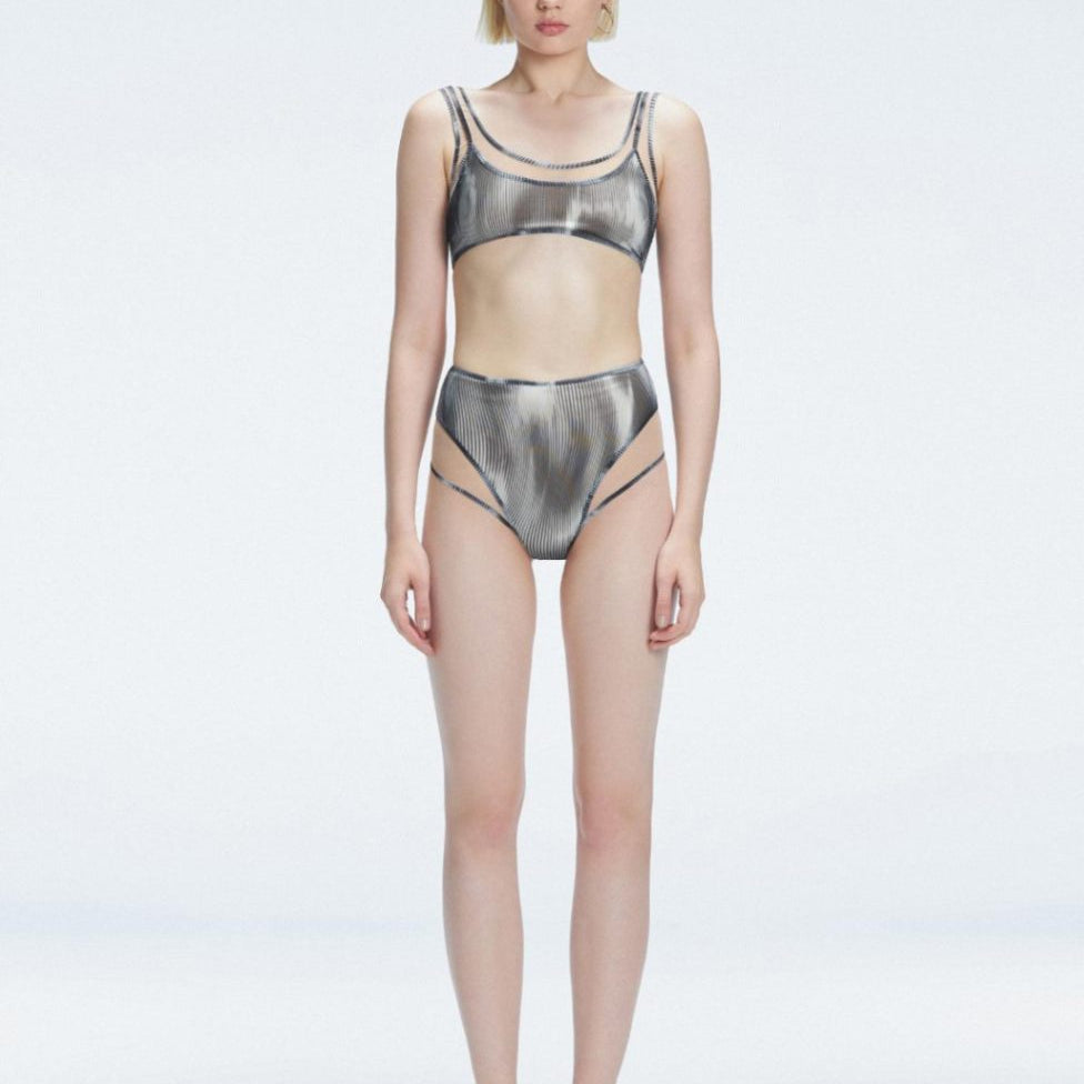 Rosalind Black Optical High Waist 3D Print Bikini Bottom | Moeva | Bikini Bottom | Each week unveils new pieces—luxury swimwear, fluid resort silhouettes, and elevated summer-to-evening essentials designed to carry you from coastal escapes to city nights.