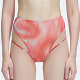Rosalind Red Optical High Waist 3D Print Bikini Bottom
