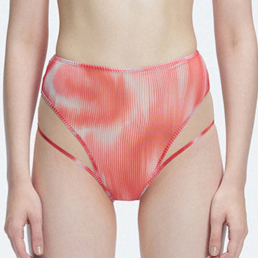 Rosalind Red Optical High Waist 3D Print Bikini Bottom | Moeva | Bikini Bottom | Each week unveils new pieces—luxury swimwear, fluid resort silhouettes, and elevated summer-to-evening essentials designed to carry you from coastal escapes to city nights.