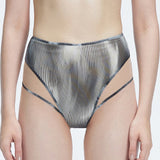 Rosalind Black Optical High Waist 3D Print Bikini Bottom