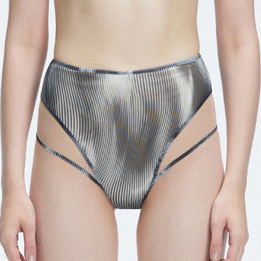 Rosalind Black Optical High Waist 3D Print Bikini Bottom | Moeva | Bikini Bottom | Each week unveils new pieces—luxury swimwear, fluid resort silhouettes, and elevated summer-to-evening essentials designed to carry you from coastal escapes to city nights.