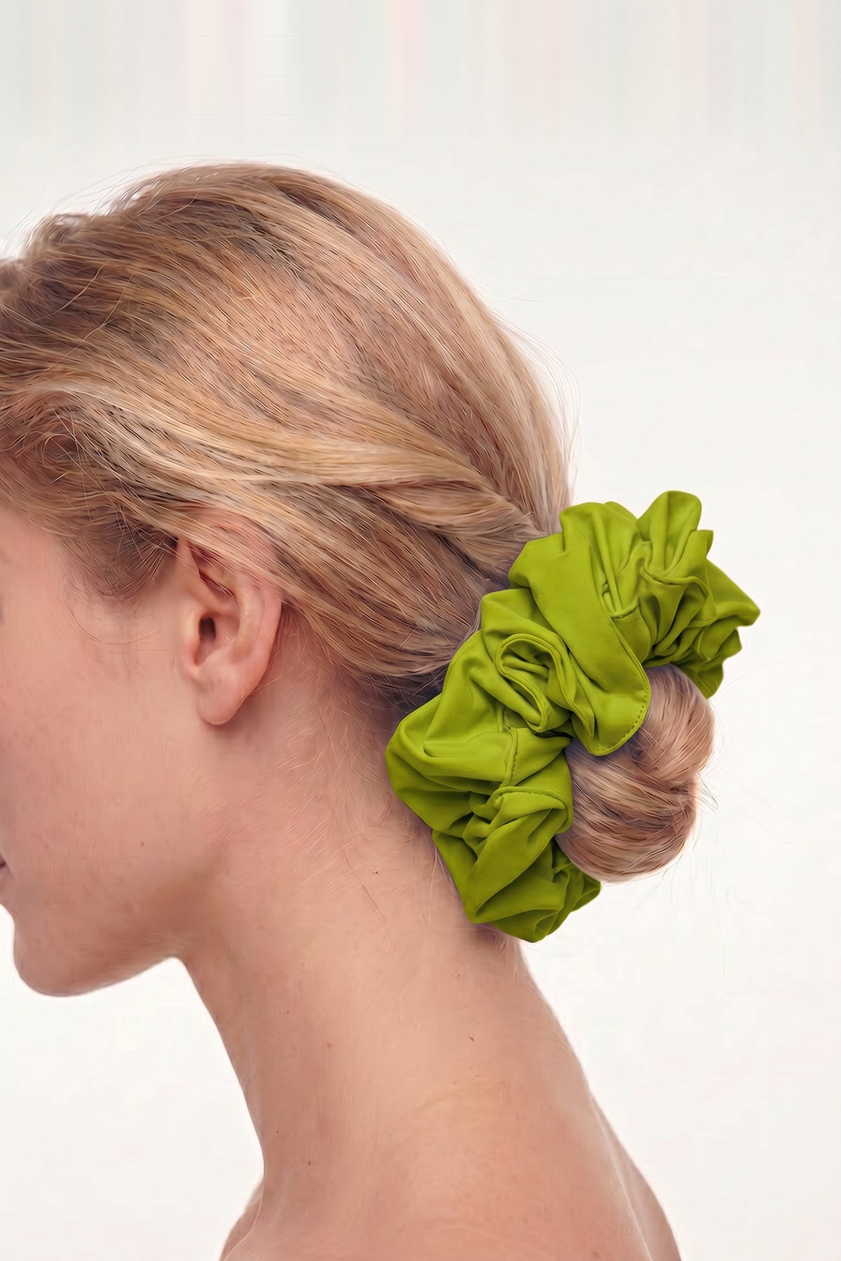 Peggy Green Oversized Scrunchie by Moeva | Accessories from MOEVA's luxury swimwear and resortwear collection, perfect for beach days, resort escapes and summer styling.