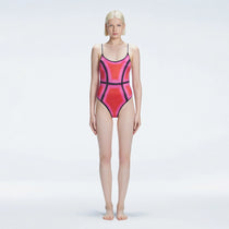Seraphina Pink Optical Scoop Neck Swimsuit | Moeva | Swimsuit | Each week unveils new pieces—luxury swimwear, fluid resort silhouettes, and elevated summer-to-evening essentials designed to carry you from coastal escapes to city nights.