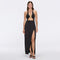 Serres Satin Black Halter Maxi Dress with Cut-Out and Gold Detail | Moeva | Dress | Each week unveils new pieces—luxury swimwear, fluid resort silhouettes, and elevated summer-to-evening essentials designed to carry you from coastal escapes to city nights.