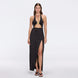 Serres Satin Black Halter Maxi Dress with Cut-Out and Gold Detail | Moeva | Dress | Each week unveils new pieces—luxury swimwear, fluid resort silhouettes, and elevated summer-to-evening essentials designed to carry you from coastal escapes to city nights.