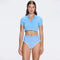 Shandy Baby Blue Polo Collar Knitted Crop Top | Moeva | RTW Bustiers | Each week unveils new pieces—luxury swimwear, fluid resort silhouettes, and elevated summer-to-evening essentials designed to carry you from coastal escapes to city nights.