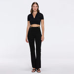 Shandy Polo Collar Knitted Crop Top And Colette Black Pants Set | Moeva | RTW Bustiers | Each week unveils new pieces—luxury swimwear, fluid resort silhouettes, and elevated summer-to-evening essentials designed to carry you from coastal escapes to city nights.