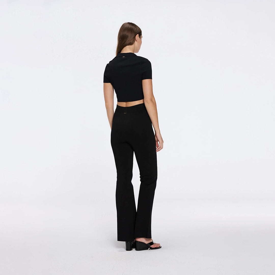 Shandy Polo Collar Knitted Crop Top And Colette Black Pants Set | Moeva | RTW Bustiers | Each week unveils new pieces—luxury swimwear, fluid resort silhouettes, and elevated summer-to-evening essentials designed to carry you from coastal escapes to city nights.