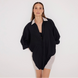 Sibilla Black Long Sleeve Oversized Linen Shirt | Moeva | Shirt | Each week unveils new pieces—luxury swimwear, fluid resort silhouettes, and elevated summer-to-evening essentials designed to carry you from coastal escapes to city nights.