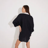 Sibilla Black Long Sleeve Oversized Linen Shirt | Moeva | Shirt | Each week unveils new pieces—luxury swimwear, fluid resort silhouettes, and elevated summer-to-evening essentials designed to carry you from coastal escapes to city nights.