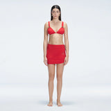 Siena Red Mesh Detail Mini Skirt