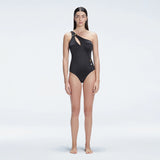 Solene Black One Shoulder Swimsuit | Moeva | One-Piece | Each week unveils new pieces—luxury swimwear, fluid resort silhouettes, and elevated summer-to-evening essentials designed to carry you from coastal escapes to city nights.