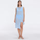 Solianne Blue Sheer Sleeveless Asymmetric Dress with Gold Button Detail | Moeva | Beachwear Dresses | Each week unveils new pieces—luxury swimwear, fluid resort silhouettes, and elevated summer-to-evening essentials designed to carry you from coastal escapes to city nights.