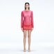 Sylvie Pink Optical Long Sleeve Mini Dress | Moeva | Beachwear Dresses | Each week unveils new pieces—luxury swimwear, fluid resort silhouettes, and elevated summer-to-evening essentials designed to carry you from coastal escapes to city nights.