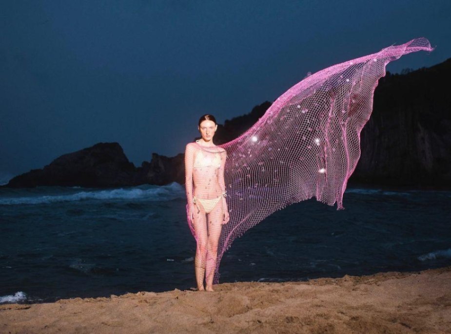 Sober Magazine - Sarita Yellow Triangle Wave Textured Side Tie Bikini Set | Moeva | Bikini Set | Each week unveils new pieces—luxury swimwear, fluid resort silhouettes, and elevated summer-to-evening essentials designed to carry you from coastal escapes to city nights.