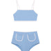 Front view of the Sunny Blue Bikini Set  highlighting the sleek silhouette.
