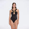 Talia V Neck with Gold Detail Satin Black Swimsuit | Moeva | Swimsuit | Each week unveils new pieces—luxury swimwear, fluid resort silhouettes, and elevated summer-to-evening essentials designed to carry you from coastal escapes to city nights.