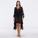 Tata Black Sheer Gold Buttoned Belted Kaftan with Asymmetric Hem | Moeva | Kaftans | Each week unveils new pieces—luxury swimwear, fluid resort silhouettes, and elevated summer-to-evening essentials designed to carry you from coastal escapes to city nights.