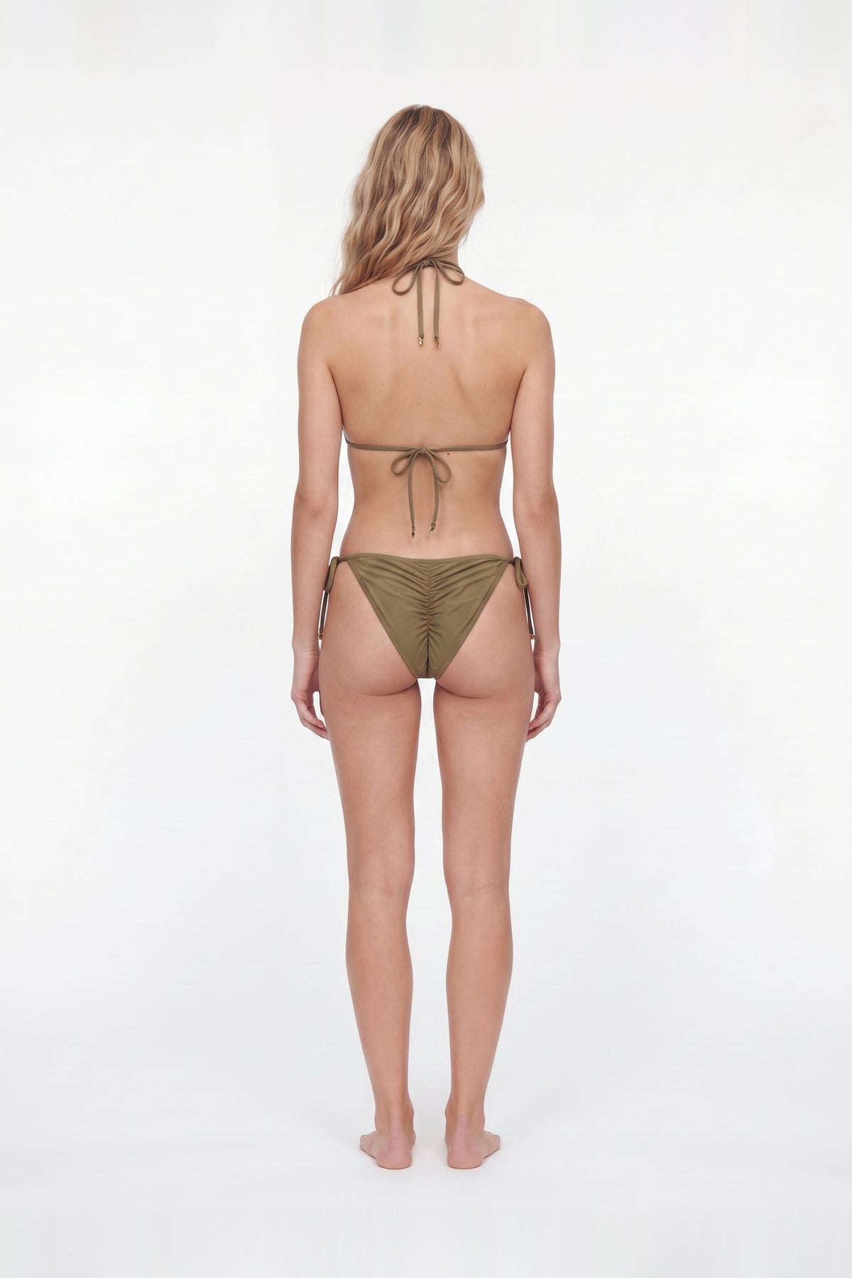 Thalisse Black-Nude Halter Neck Triangle Bikini Top by Moeva | Bikini Top from MOEVA's luxury swimwear and resortwear collection, perfect for beach days, resort escapes and summer styling.