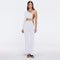 Villamar White-Brown Duo-Tone Gold Button One-Shoulder Crop Top | Moeva | RTW Bustiers | Each week unveils new pieces—luxury swimwear, fluid resort silhouettes, and elevated summer-to-evening essentials designed to carry you from coastal escapes to city nights.