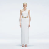 Violet White One-Shoulder Textured Maxi Dress with Cut-Out Detail | Moeva | Dress | Each week unveils new pieces—luxury swimwear, fluid resort silhouettes, and elevated summer-to-evening essentials designed to carry you from coastal escapes to city nights.