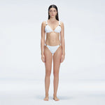 Zella White Triangle Mid Coverage Solid Bikini Sets | Moeva | Bikini Sets | Each week unveils new pieces—luxury swimwear, fluid resort silhouettes, and elevated summer-to-evening essentials designed to carry you from coastal escapes to city nights.