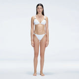 Zella White Triangle Mid Coverage Solid Bikini Sets | Moeva | Bikini Sets | Each week unveils new pieces—luxury swimwear, fluid resort silhouettes, and elevated summer-to-evening essentials designed to carry you from coastal escapes to city nights.