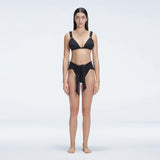 Zella Shiny Black Triangle Mid Coverage Solid Bikini Sets | Moeva | Bikini Sets | Each week unveils new pieces—luxury swimwear, fluid resort silhouettes, and elevated summer-to-evening essentials designed to carry you from coastal escapes to city nights.