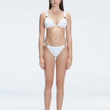 Zella White Triangle Solid Bikini Top