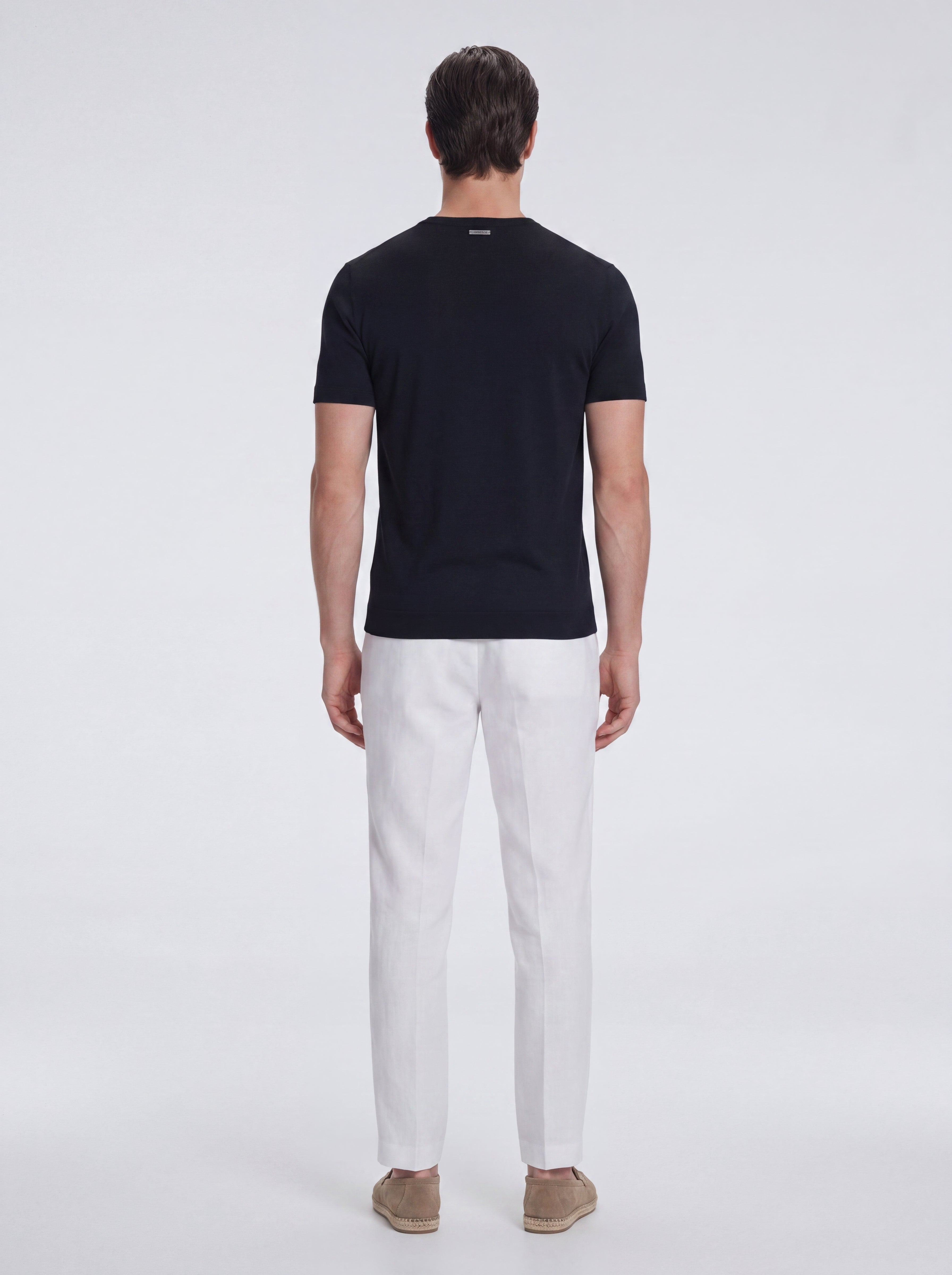 Baron Black Round-Neck Cotton T-Shirt