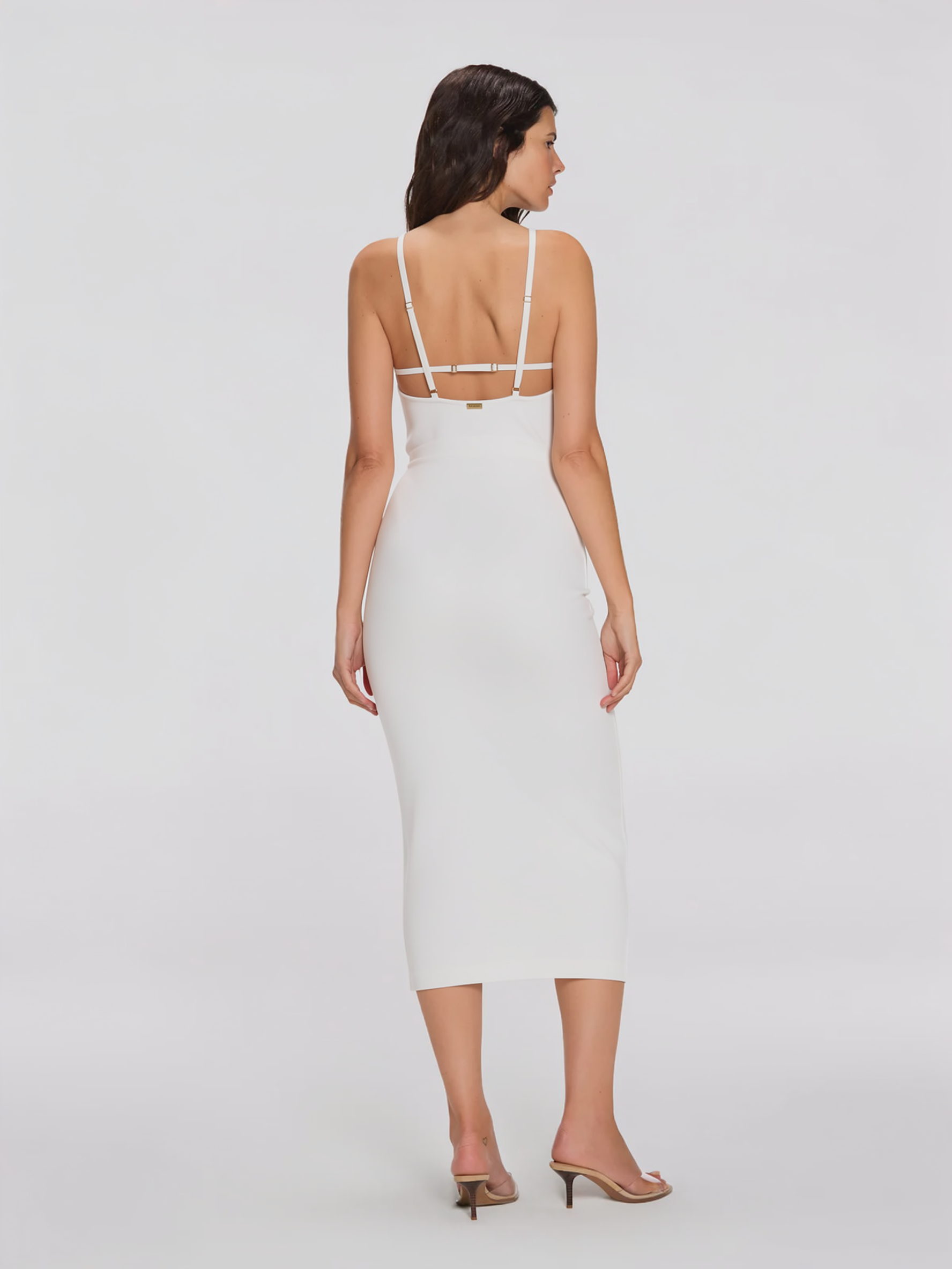Beau White Sleeveless Knitted Long Dress with Side Slit | Moeva | Dress | Each week unveils new pieces—luxury swimwear, fluid resort silhouettes, and elevated summer-to-evening essentials designed to carry you from coastal escapes to city nights.