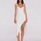 Beau White Sleeveless Knitted Long Dress with Side Slit | Moeva | Dress | Each week unveils new pieces—luxury swimwear, fluid resort silhouettes, and elevated summer-to-evening essentials designed to carry you from coastal escapes to city nights.