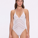Villone V Neck White Knitted One Piece Swimsuit | Moeva | Swimsuit | Each week unveils new pieces—luxury swimwear, fluid resort silhouettes, and elevated summer-to-evening essentials designed to carry you from coastal escapes to city nights.