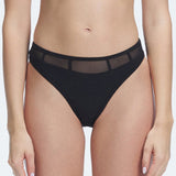 Lorelai Black Full Coverage Solid Bikini Bottom