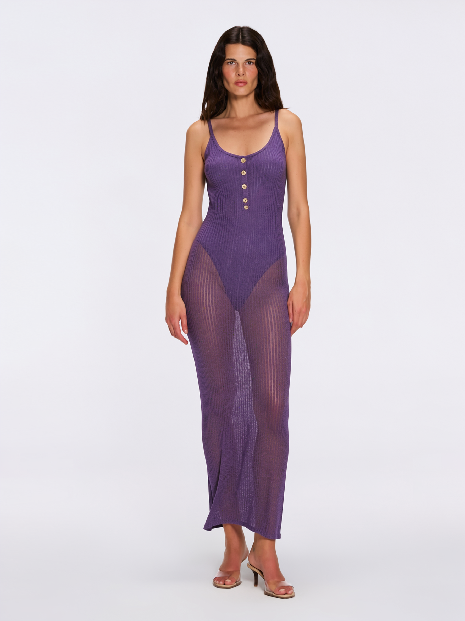 Lulusar Lilac Metallic Knitted Maxi Dress | Moeva | Dress | Each week unveils new pieces—luxury swimwear, fluid resort silhouettes, and elevated summer-to-evening essentials designed to carry you from coastal escapes to city nights.