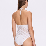 Villone V Neck White Knitted One Piece Swimsuit | Moeva | Swimsuit | Each week unveils new pieces—luxury swimwear, fluid resort silhouettes, and elevated summer-to-evening essentials designed to carry you from coastal escapes to city nights.