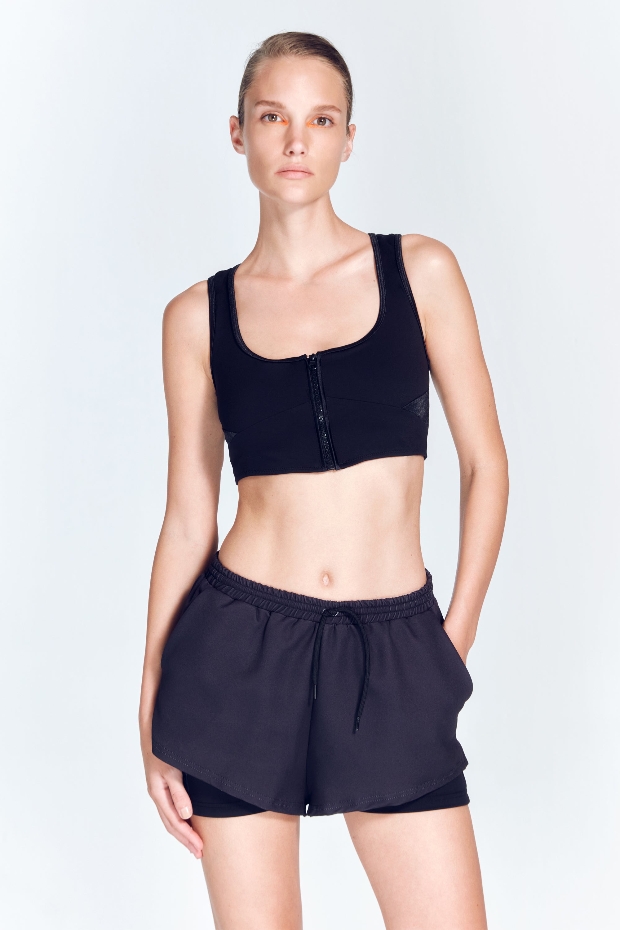 Ondine Black Shorts | Moeva | Activewear | Each week unveils new pieces—luxury swimwear, fluid resort silhouettes, and elevated summer-to-evening essentials designed to carry you from coastal escapes to city nights.