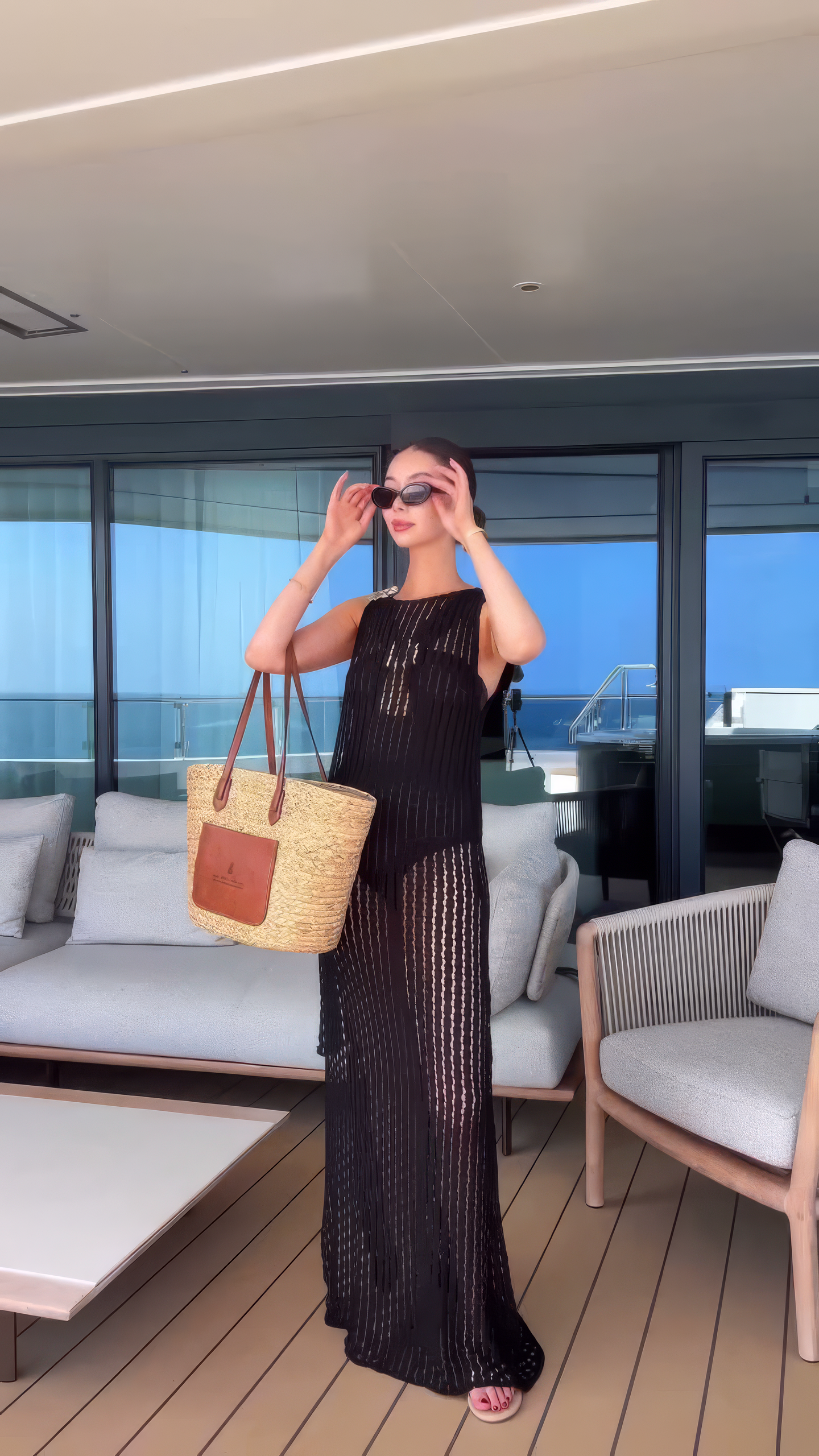 Tara Whiteman - Angles Black High-Neck Maxi Dress | Moeva | Dress | Each week unveils new pieces—luxury swimwear, fluid resort silhouettes, and elevated summer-to-evening essentials designed to carry you from coastal escapes to city nights.