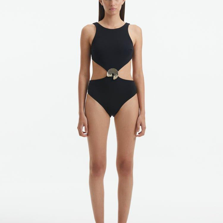 Jasmine Tookes - Honora Black High Neck Swimsuit | Moeva | Swimsuit | Each week unveils new pieces—luxury swimwear, fluid resort silhouettes, and elevated summer-to-evening essentials designed to carry you from coastal escapes to city nights.
