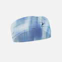 Josie Blue Degraded Headband laid flat, showcasing the fast-dry swimwear fabric and stylish blue gradient.
