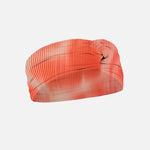 Josie Red Degraded Headband laid flat, displaying the vibrant red gradient and smooth swimwear fabric.
