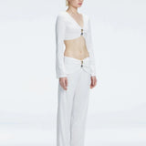 Helena White Chrochet Accessorised Pant