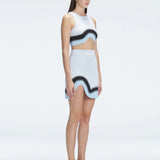 Cecilia Blue Degraded Knit Crop Top